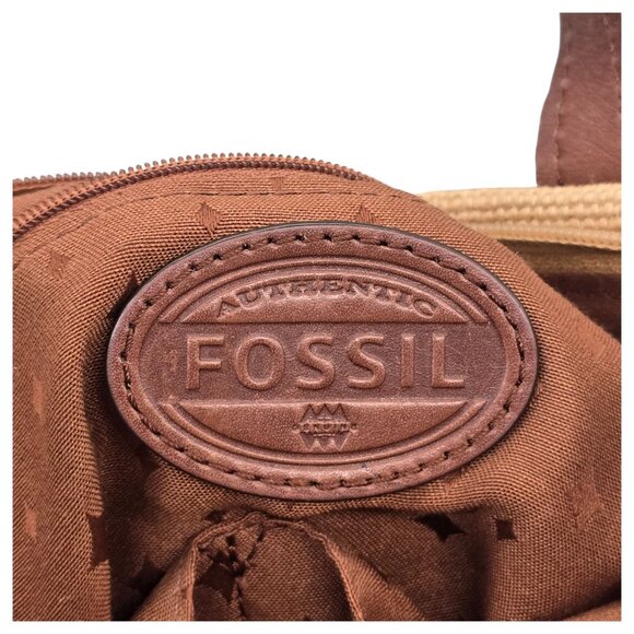 FOSSIL Explorer Woven Straw Triple Zip Hipster Crossbody Handbag Blue Beige EUC - Picture 12 of 16